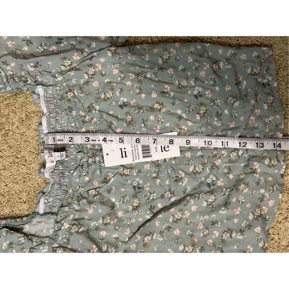 🆕 Liv & Lottie printed chalice long sleeve top with ruched front Juniors size L - Picture 9 of 11